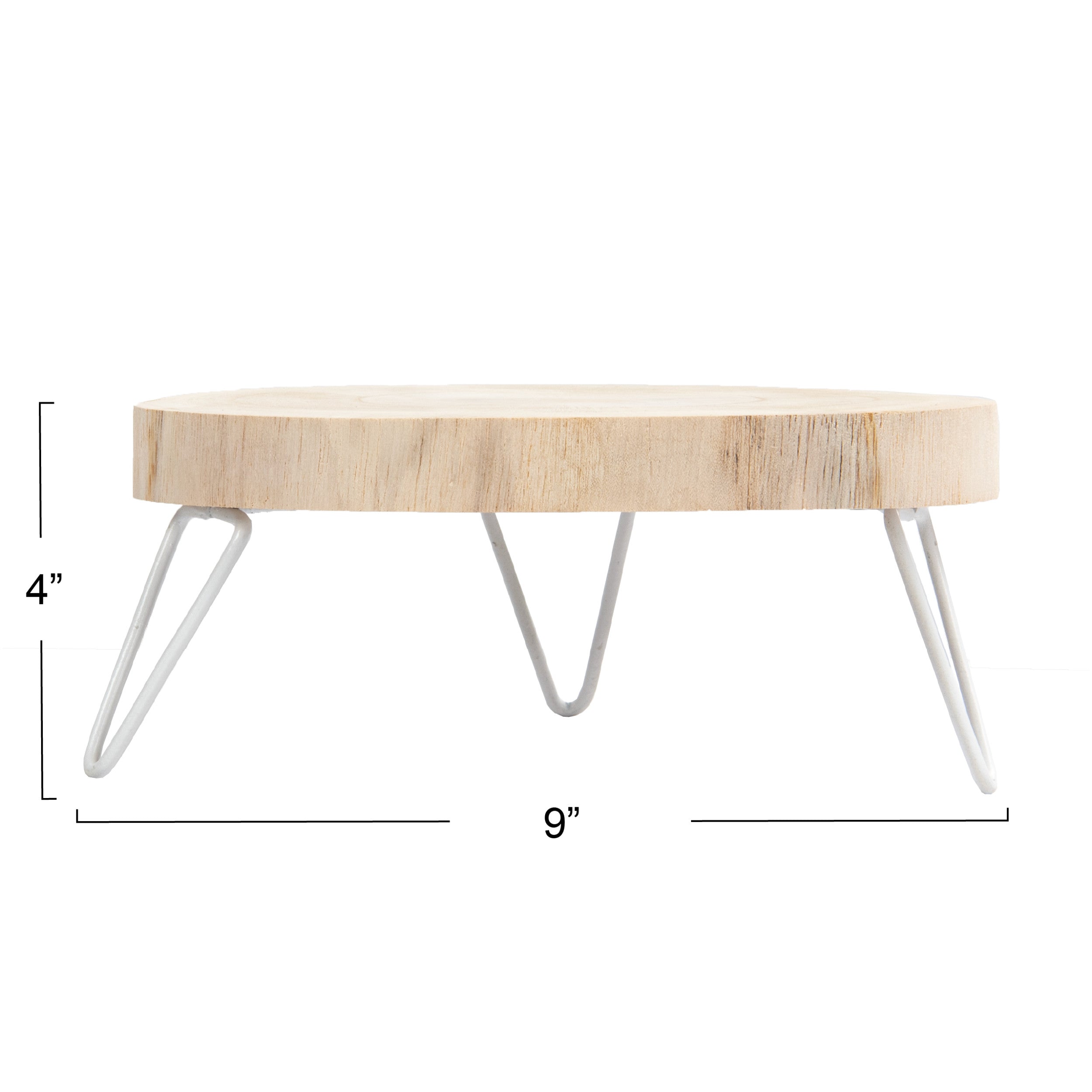 Paulownia Round Wood Pedestal - Light Wash