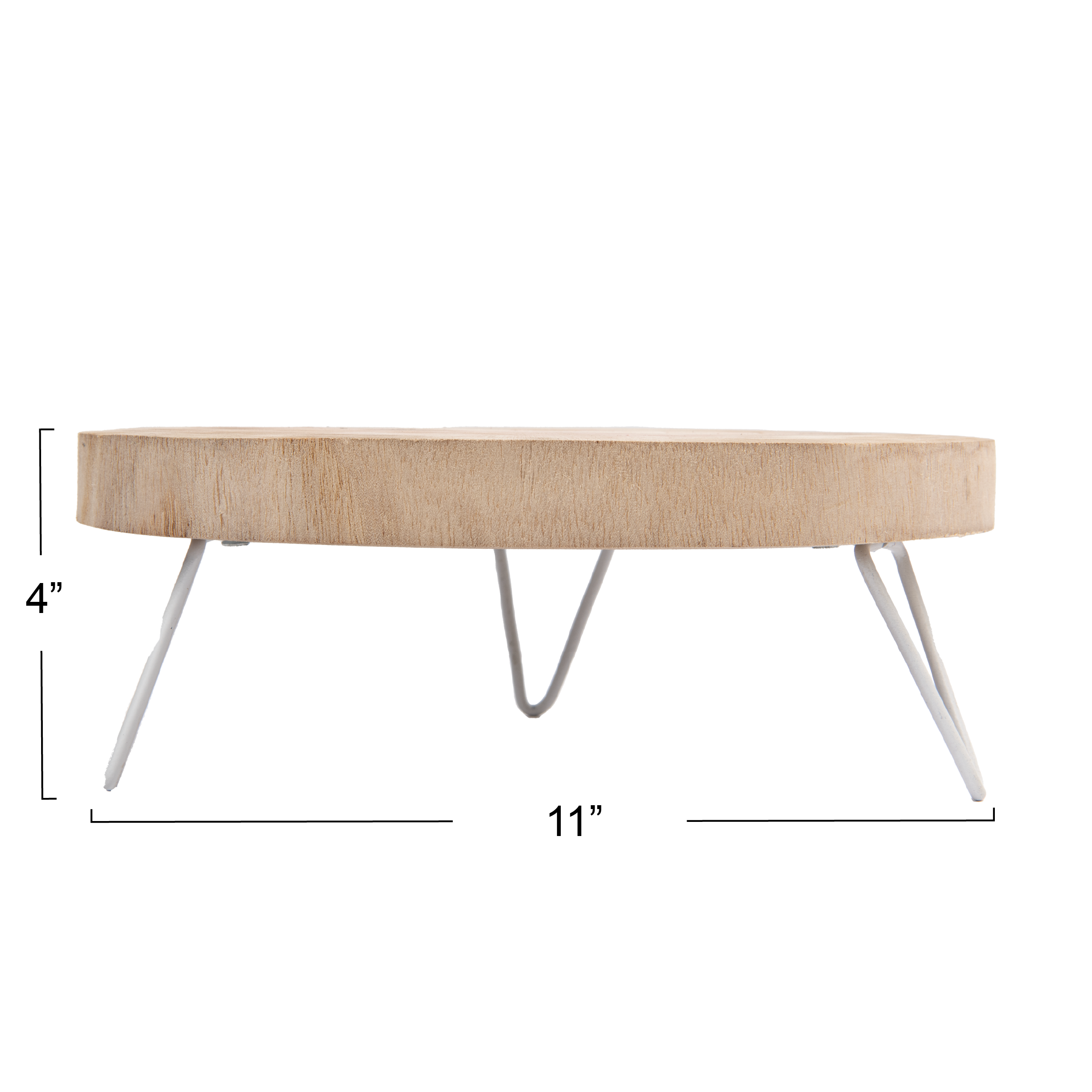 Paulownia Round Wood Pedestal - Light Wash