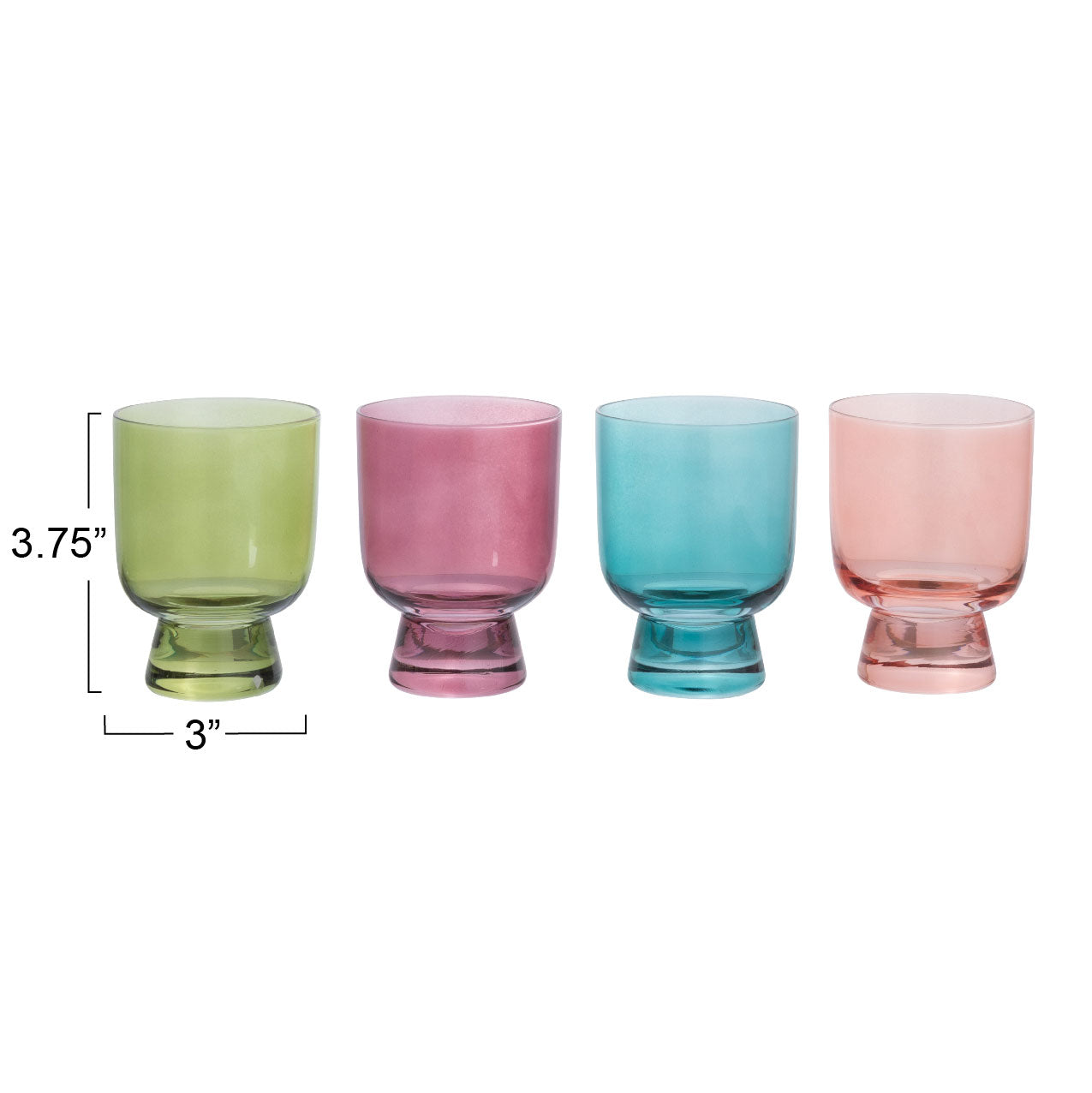 Hand Blown Footed Drinking Glasses