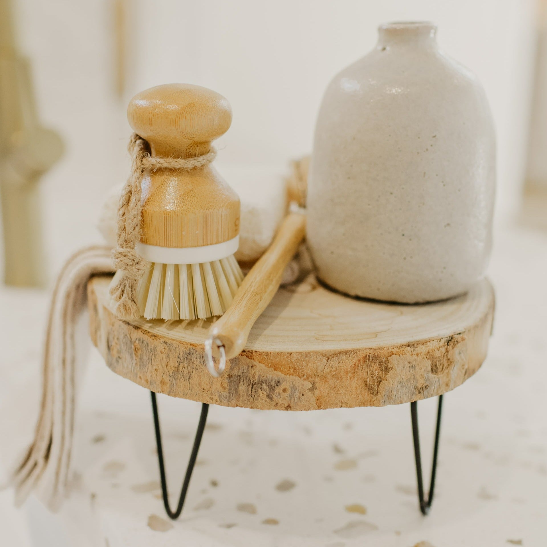 Paulownia Round Wood Pedestals - Rustic